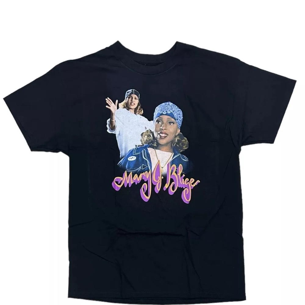 Mary J. Blige Men's Officially Licensed Neon Signature Graphic Print Tee  NWT M